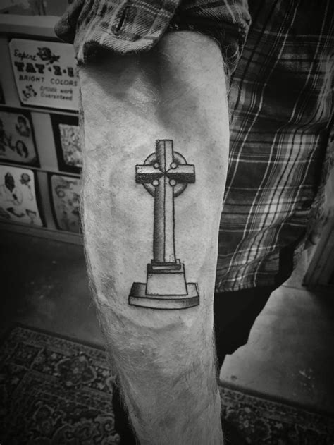 Cross Gravestone Tattoo By Andrew Conte Cross Gravestone Tattoo By Andrew Conte