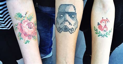 Cross Stitch Tattoos By Turkish Artist Eva Krbdk Bored Panda Cross Stitch Tattoos By Turkish Artist Eva Krbdk Bored Panda