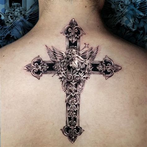 Cross With Angel Wings Tattoo Designs