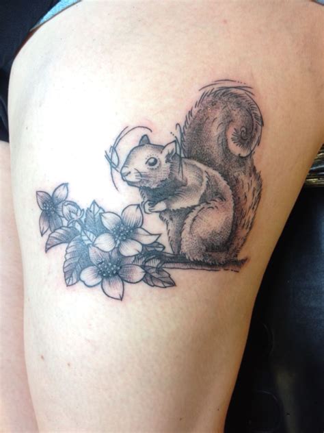 Cute Squirrel Tattoo On The Thigh By Susanna Widmann Star Tattoos