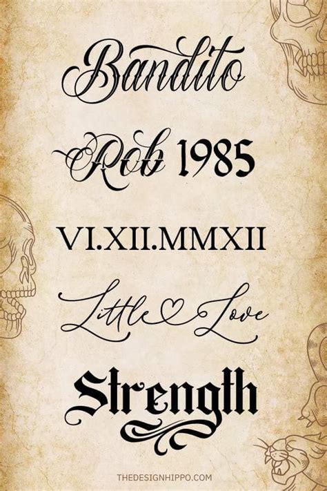 Different Fonts For Tattoos