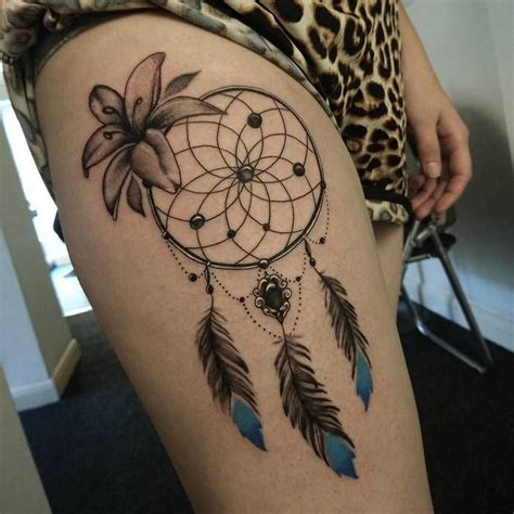 Dreamcatcher Tattoo On Thigh Dreamcatcher Tattoo On Thigh