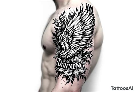 Dunning Details Include On Left Arm Name In White Color Angel Wing Dunning Details Include On Left Arm Name In White Color Angel Wing