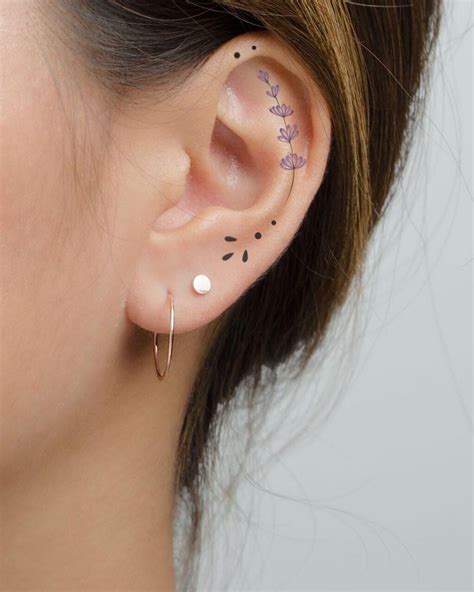 Ear Tattoos 31 Gorgeous Creative And Mostly Tiny Tats Behind Ear