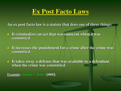 Understanding the Consequences of Ex Post Facto Laws in Today's Legal System