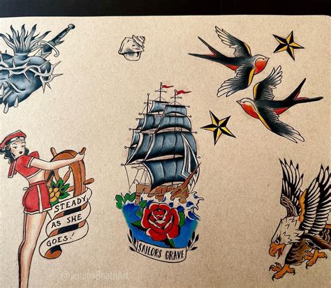 Fair Winds Another Sheet Of Pirate Themed Traditional Tattoo Designs Inspired By The Classic Sailor Jerry Flash Style And With A Few Interpretations Of Some Classic Jerry Ed Hardy And Picture Fair Winds Another Sheet Of Pirate Themed Traditional Tattoo Designs Inspired By The Classic Sailor Jerry Flash Style And With A Few Interpretations Of Some Classic Jerry Ed Hardy And Picture