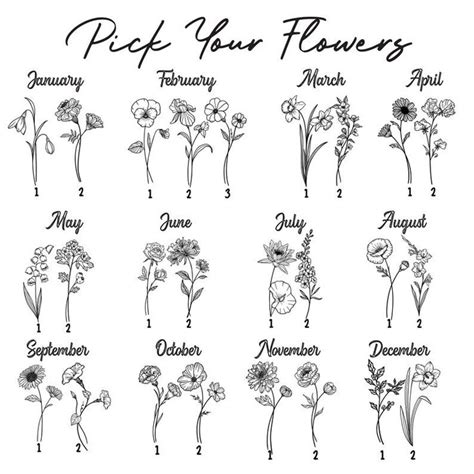 Family Birth Flower Bouquet Tattoos