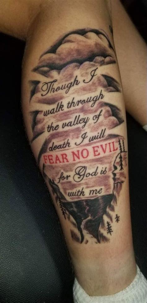 Fear No Evil Bold Psalm 23 4 Tattoo Designs Art And Design Fear No Evil Bold Psalm 23 4 Tattoo Designs Art And Design