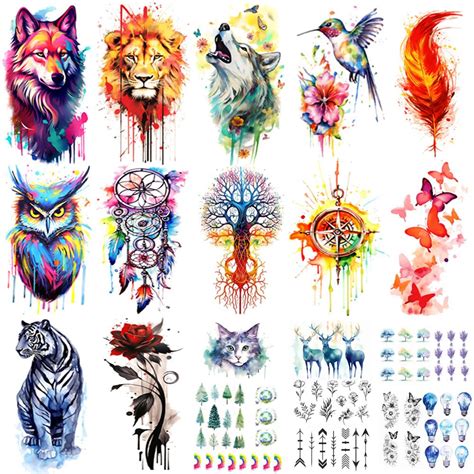 Female Watercolor Tattoos Amazon Com Jctato Watercolor Temporary Female Watercolor Tattoos Amazon Com Jctato Watercolor Temporary