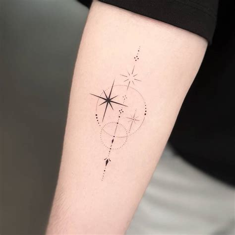 Fine Line Stars Tattoo Located On The Inner Forearm Fine Line Stars Tattoo Located On The Inner Forearm
