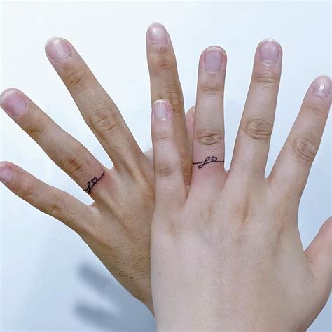 Finger Letter Tattoos Couple Ring Finger Tattoos Wedding Ring Finger