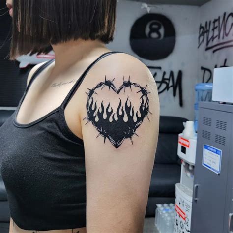 Fire Heart Tattoo