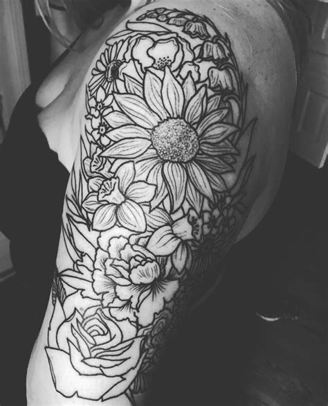 Flower Outline Tattoo Sleeve At David Clinton Blog Flower Outline Tattoo Sleeve At David Clinton Blog