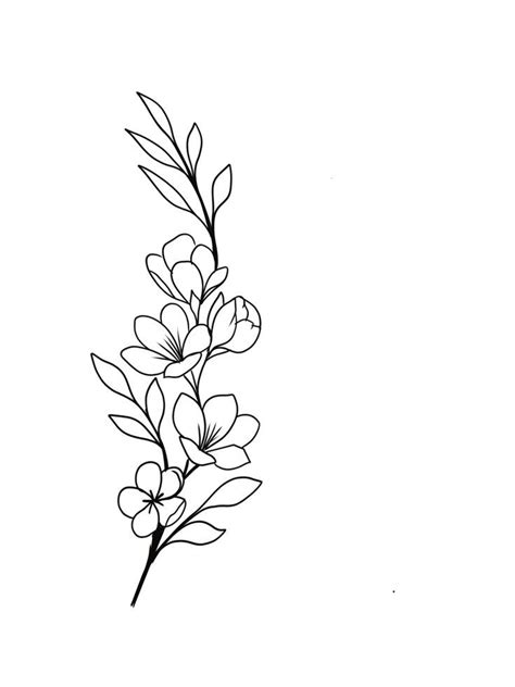 Flower Outline Tattoo Flower Outline Tattoo