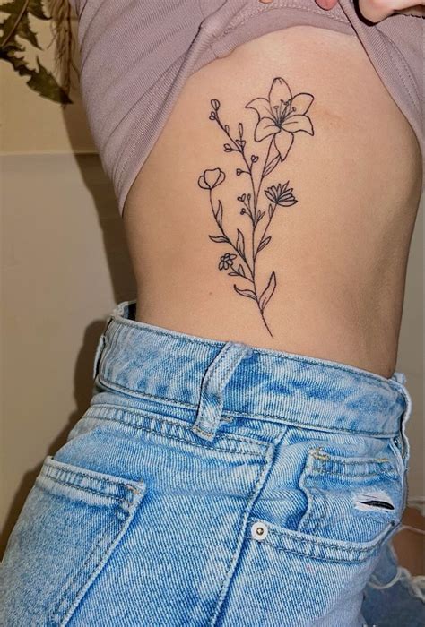 Flower Side Rib Tattoo Inspo Wildflowertiger Lilly Tattoo Design
