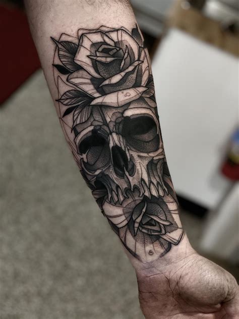 Flower Skull Arm Tattoos Flower Skull Arm Tattoos