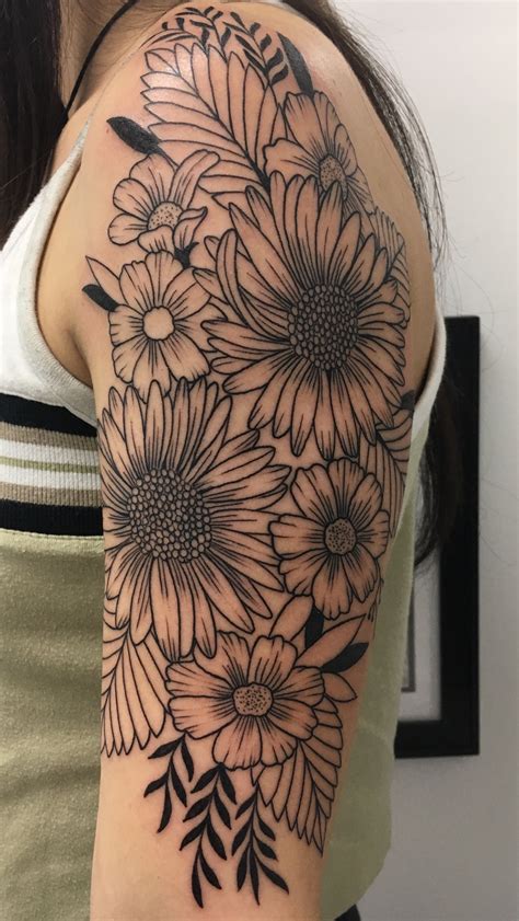 Flower Tattoo Half Sleeve Designs At Imogen Marlon Blog