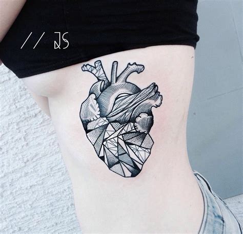 Geometric Heart Girl Amp 39 S Side Tattoo