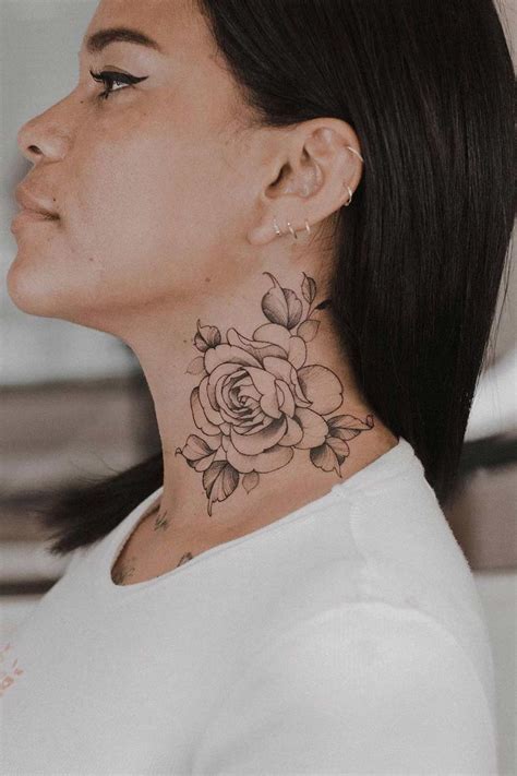 Girls Neck Tattoo Neck Tattoos Women Girl Neck Tattoos Front Neck