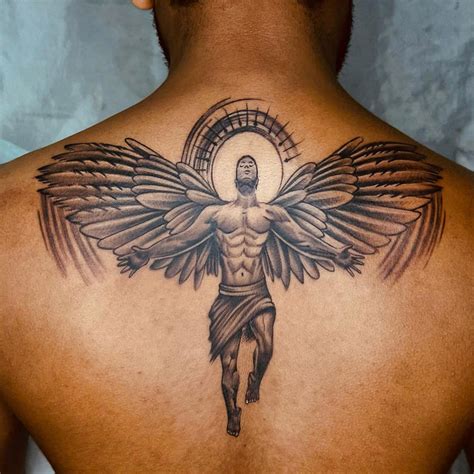 Guardian Angel Chest Tattoos For Men
