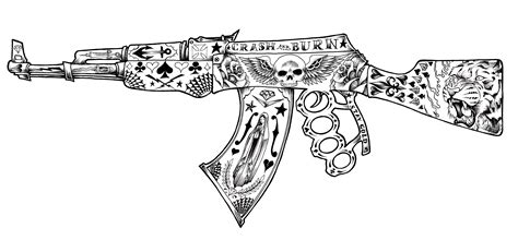 Gun Tattoo Stencils