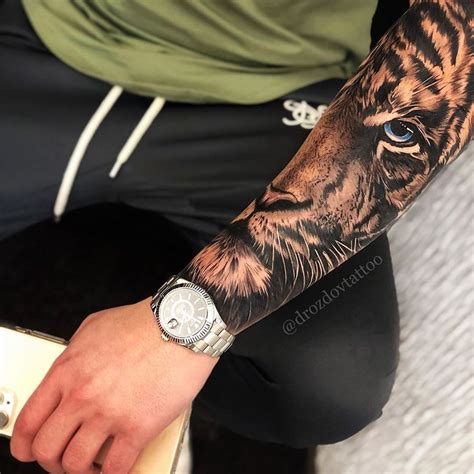 Half Forearm Sleeve Mens Tiger Tattoos Tiger Forearm Tattoo Mens Tiger