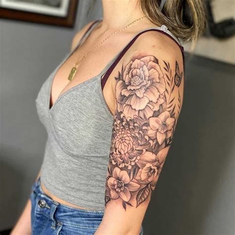 Half Sleeve Tattoo Upper Arm Arm Sleeve Tattoos For Women Shoulder