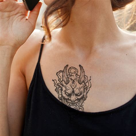 Hannya Demon Temporary Tattoo Fade Away Tattoo