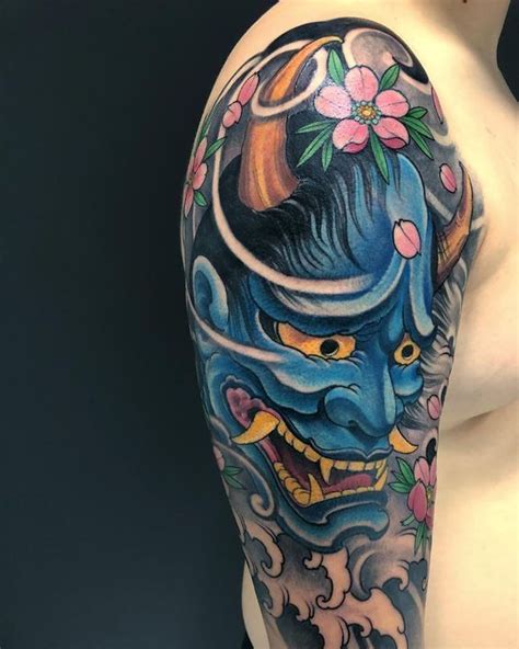 Hannya Mask Tattoo Colored
