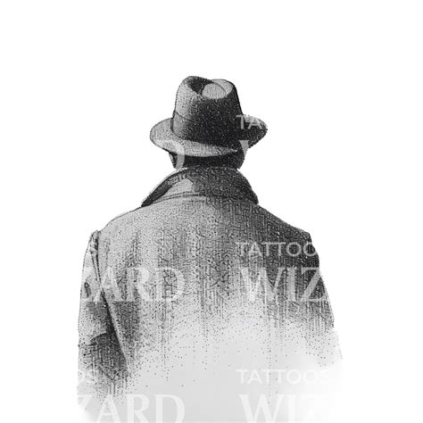 Hat And Coat Man Tattoo Design Tattoos Wizard Designs