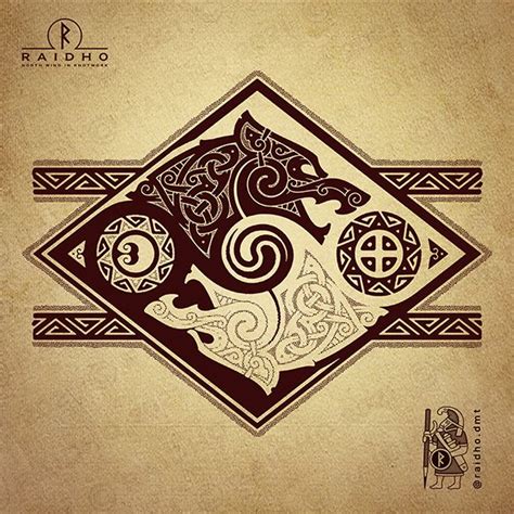Hati And Skoll Knotwork Tattoo Design By Raidho In 2025 Norse Tattoo