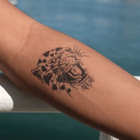 Heart Leopard Tattoo 3X3 Semi Permanent Design