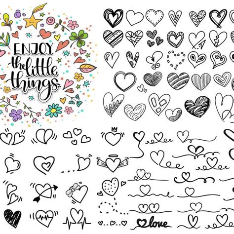 Heart Tattoos 200 Designs Fine Lines Stencils Doodles Png Svg Jpg Clipart Etsy