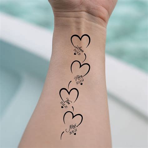 Heart Temporary Tattoos Cool Wrist Tattoos Mom Tattoos Hand Tattoos