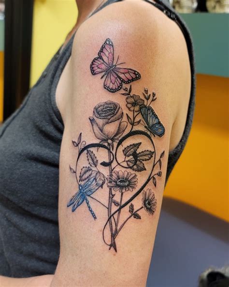 Hearts And Butterflies Tattoo Designs