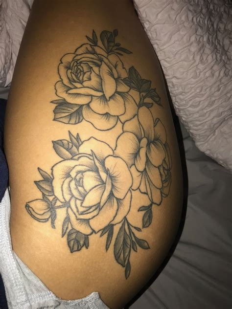 Hip And Thigh Rose Tattoos Watercolor Tattoo Design Hip And Thigh Rose Tattoos Watercolor Tattoo Design
