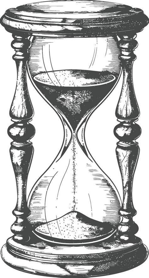 Hourglass With Engraving Style Black Color Only 46012851 Vector Art At