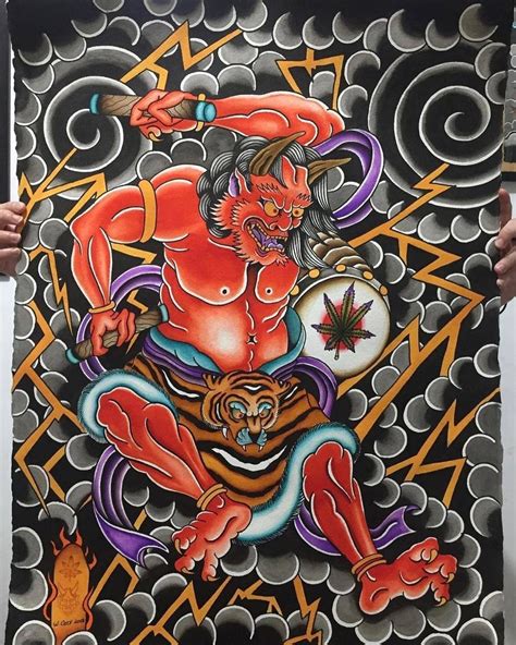 Irezumi Culture Tattoo On Instagram Raijin Art Design Done By Ozzy