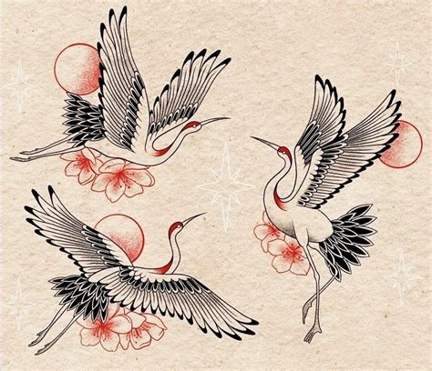 Japanese Crane Tattoo Design Japanese Crane Tattoo Design
