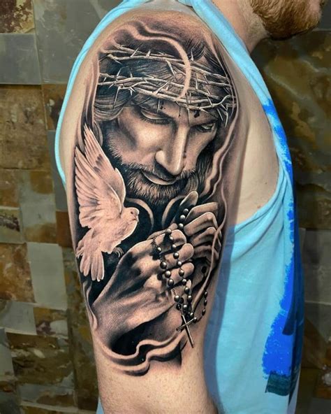 Jesus Shoulder Tattoos For Men Jesus Shoulder Tattoos For Men