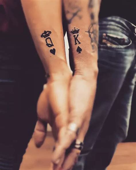 King And Queen Couple Tattoos Design