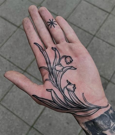 Lily Hand Tattoo Palm Tattoos Hand Tattoos Knuckle Tattoos