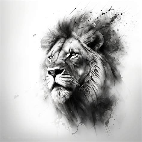 Lion Tattoo Design White Background Png File Download High Etsy Canada