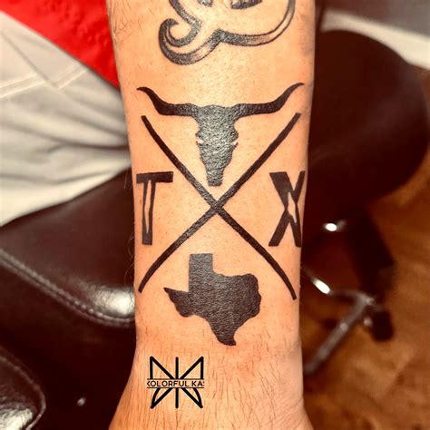 Longhorn Skull Texas Tattoo On Bicep Longhorn Skull Texas Tattoo On Bicep