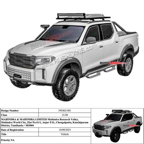 Mahindra Scorpio N Pickup Patent Sketch Leaks Hilux V Cross Rival