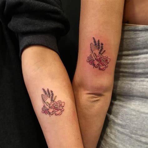 Matching Praying Hands Tattoo For Sisters
