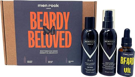 Men Rock Beard Care Gift Set With Wash Balm And Oil Keeps Beard Under