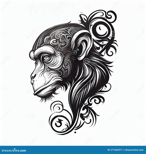 Monkey Tattoo Ink Design Stock Illustration Illustration Of Abstract Monkey Tattoo Ink Design Stock Illustration Illustration Of Abstract