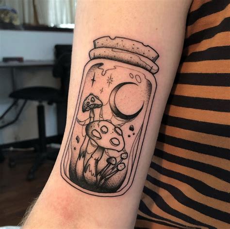 Mushroom In Jar Tattoo At Gail Pagano Blog