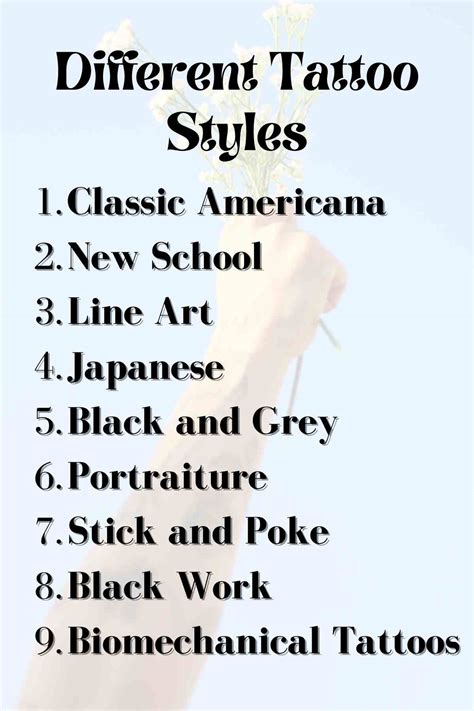 Names Of Different Types Of Tattoo Styles At Patricia Kelly Blog